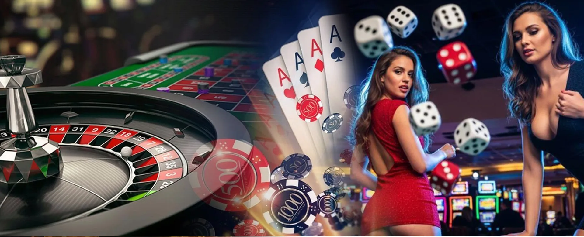 VIP777 online casino hero banner with slot machines and happy players